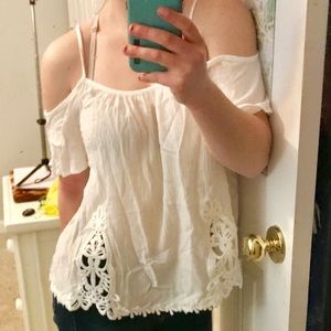 Shear cream colored float shirt